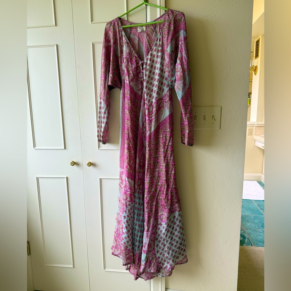 Women’s Pink Floral Patchwork Maxi Dress